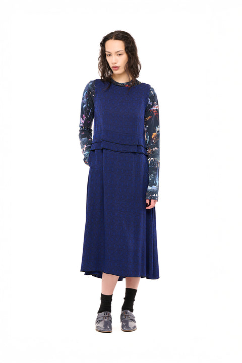 Nom*d Party Dress Lapis Blue Jacquard