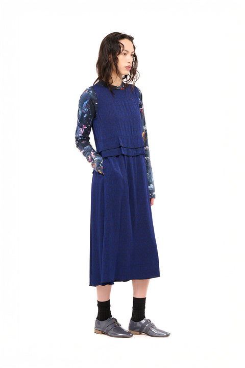 Nom*d Party Dress Lapis Blue Jacquard