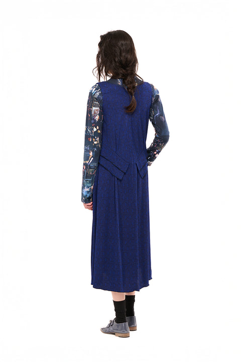 Nom*d Party Dress Lapis Blue Jacquard