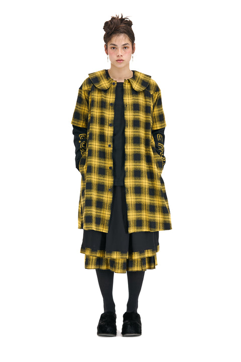 Nom*d Principle Yellow Plaid Dress with Collar