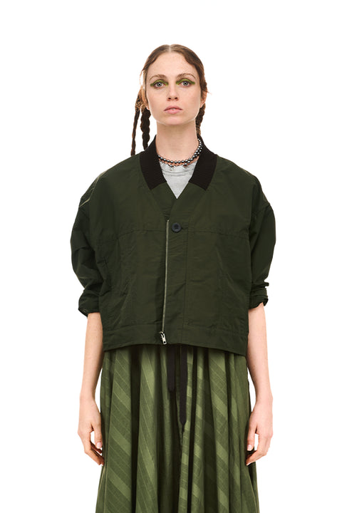Nom*d Textbook Bomber Jacket Deep Forest Green 