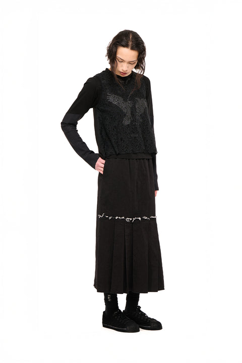 Nom*d Turntable Skirt Black Denim