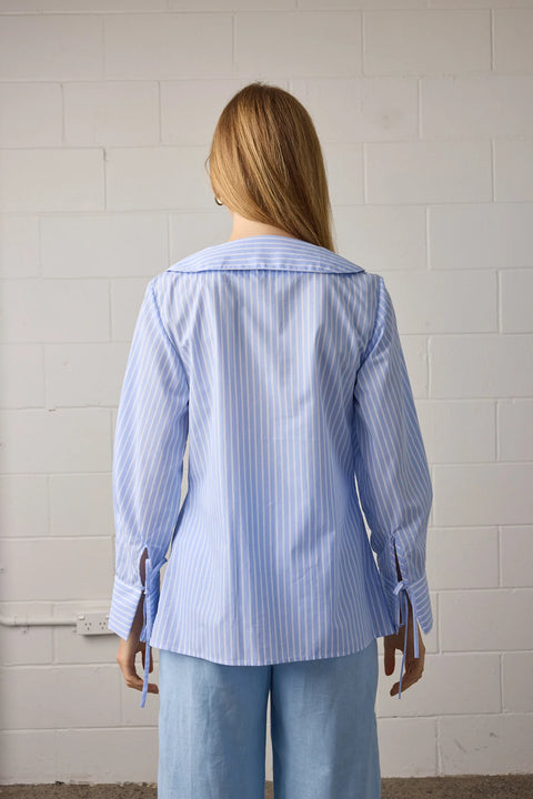 Towa Isla Shirt Baby blue and white stripe