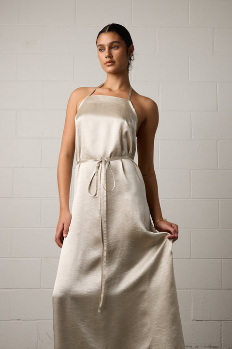 Towa Bria Dress Silver Backless Evening Gown