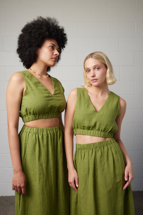 Maxi Skirt Set | Green