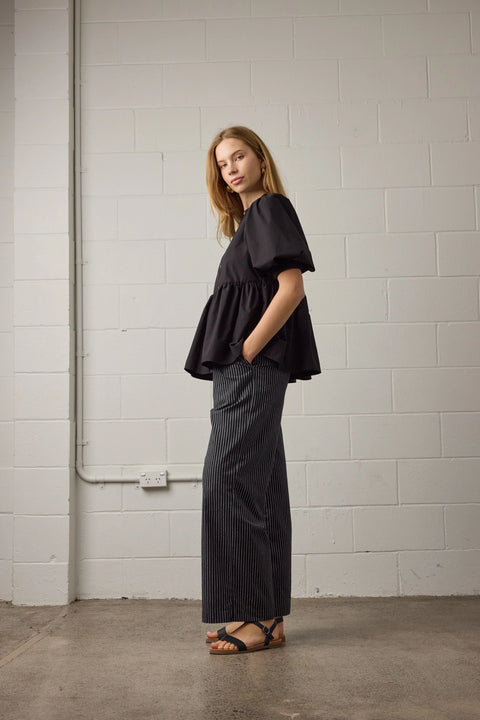 Towa Nico Top Black Cotton