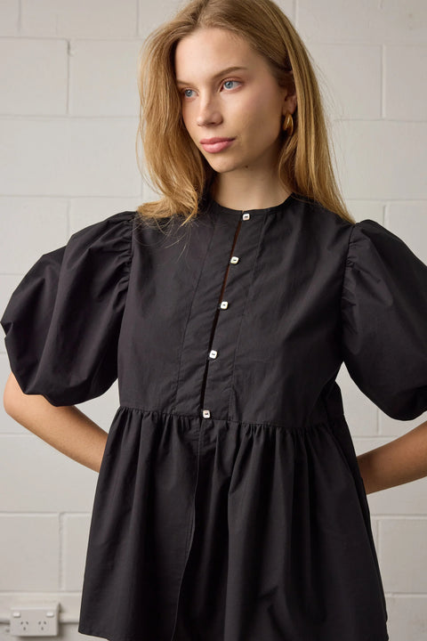 Towa Nico Top Black Cotton