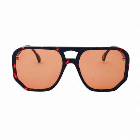 Age Eyewear Brown Tort Sunglasses With Orange Tint Lens