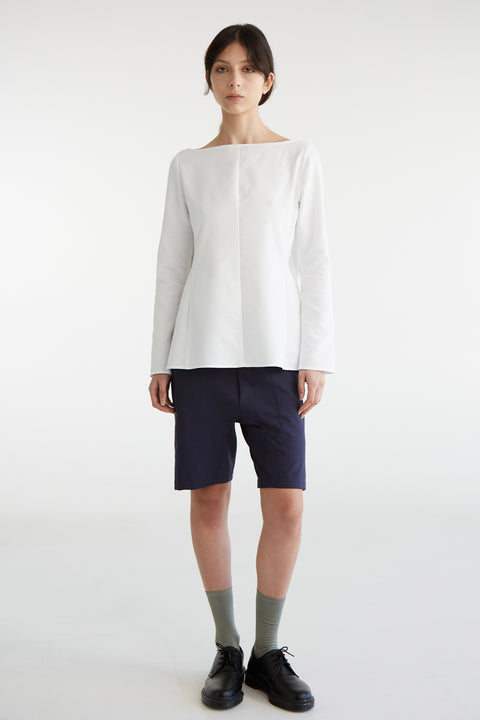 Zambesi back to front white structured button up blouse 