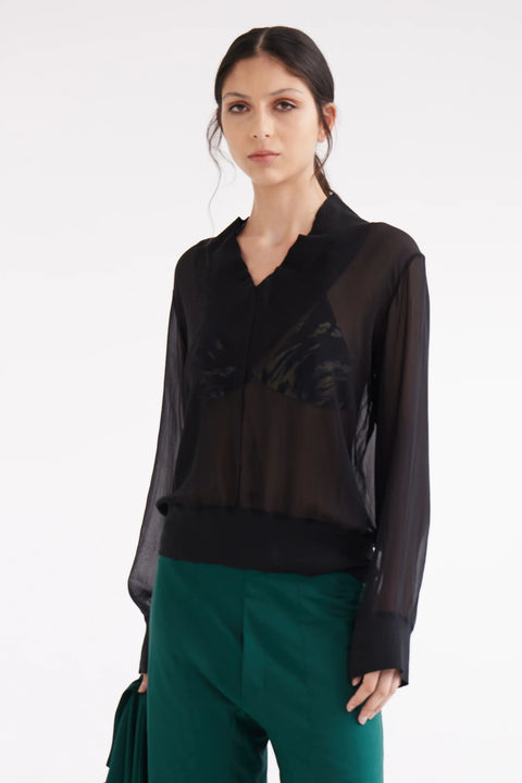 Zambesi Black Silk Venture V Neck Jersey