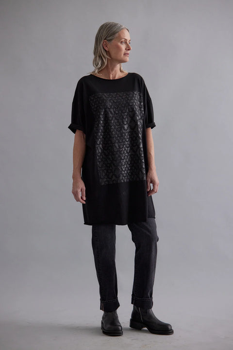Zambesi Black T-shirt Dress Chainmail Print