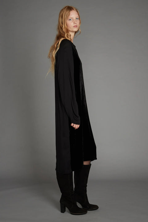 Zambesi Scarab Black Silk and Velvet Front Panel Dress