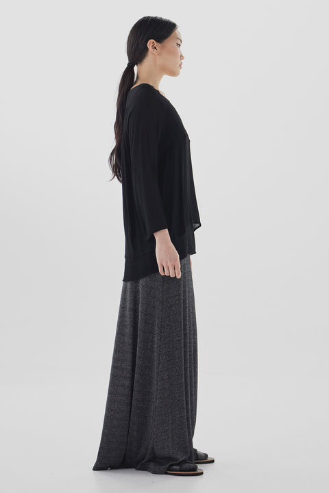Zambesi Bettle Boatneck Top in Truffle Black