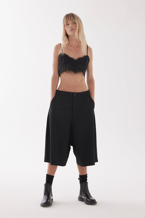 Zambesi Gauchos Black Suiting Drop Crotch Shorts