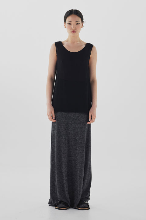 Zambesi Tank Viscose Singlet in Black Truffle
