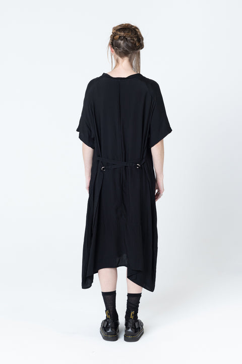 Company of Strangers Court Dress Black Seersucker