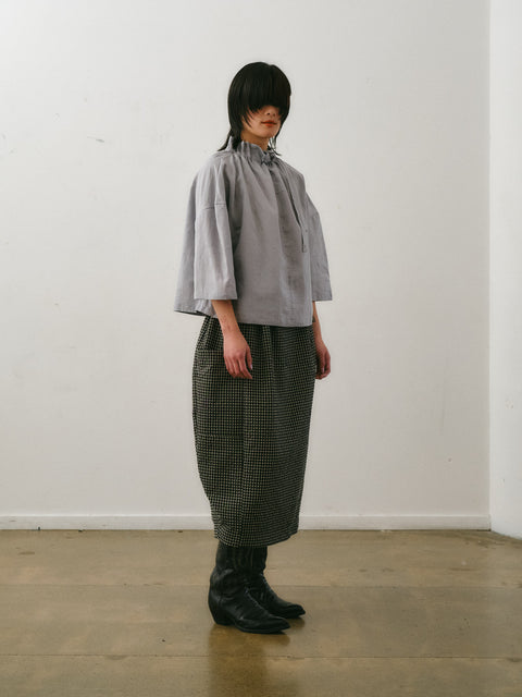 Otsu Ihojin Linen Top Grey Silver 