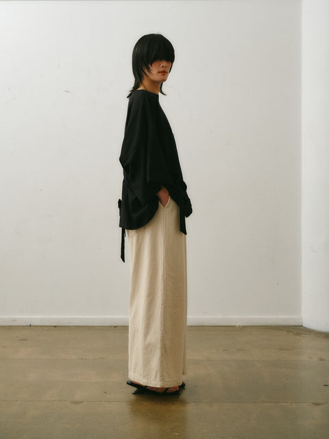 Otsu Okurimono Top Black Linen + Cotton Blend