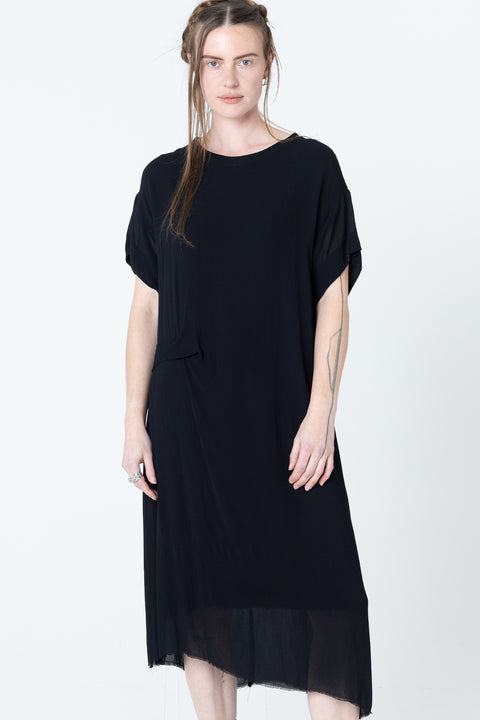 Company of Strangers Black Viscose Tuck Dress