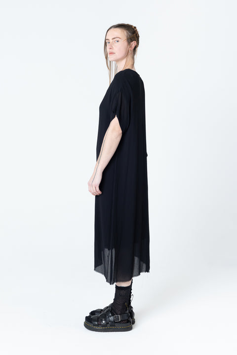 Company of Strangers Black Viscose Tuck Dress