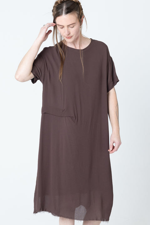 Company of Strangers Tuck Dress Brown