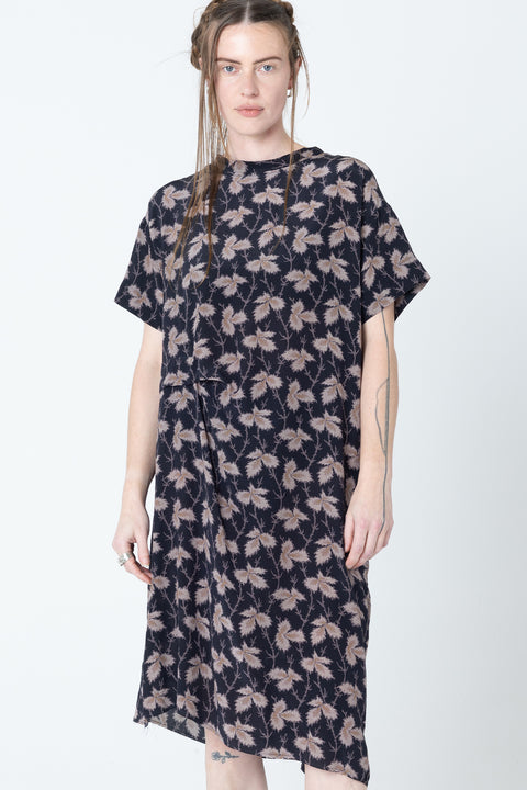 Company of strangers tuck dress printed silk