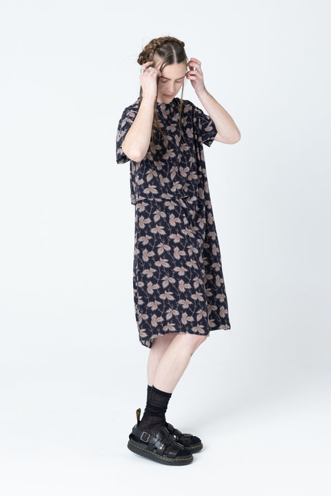 Company of strangers tuck dress printed silk