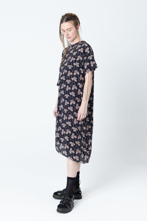 Company of strangers tuck dress printed silk
