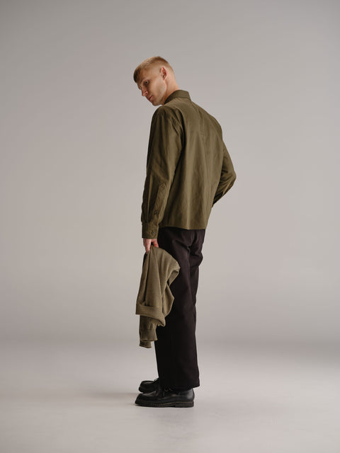 Thom Morison Waxed Shirt Jacket In Green