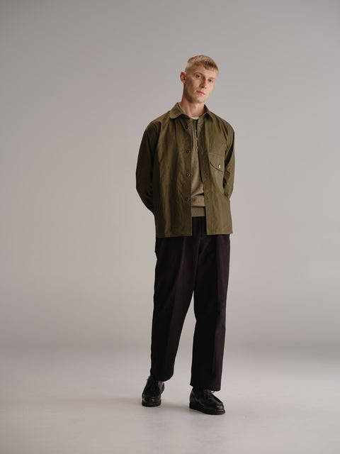 Thom Morison Waxed Shirt Jacket In Green