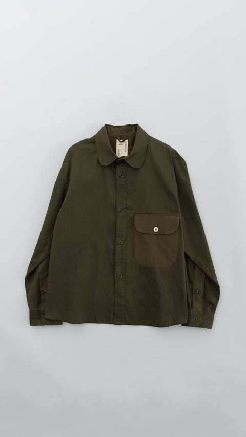 Thom Morison Waxed Shirt Jacket In Green