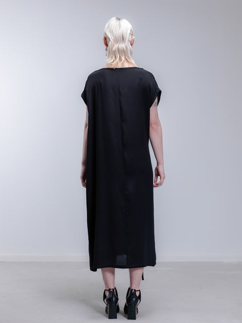 Jpalm Ottilia Black Wrap V Neck Dress Size 16